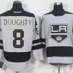 Los Angeles Kings #8 Drew Doughty Harmaa Vaihtopaita Ommeltu NHL 2016-17 Reebok Jääkiekko Paita – Miesten