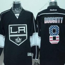 Los Angeles Kings #8 Drew Doughty Musta USA Flag Jääkiekko Paita – Miesten