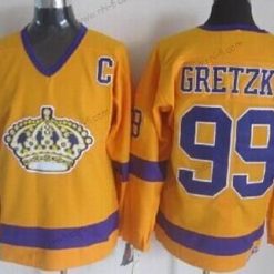 Los Angeles Kings #99 Wayne Gretzky Keltainen Retro CCM Paita – Miesten