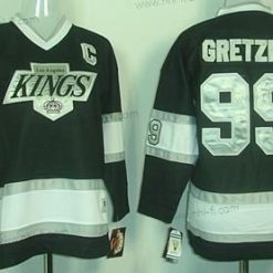 Los Angeles Kings #99 Wayne Gretzky Musta Retro CCM Paita – Lasten