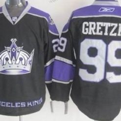 Los Angeles Kings #99 Wayne Gretzky Musta Vieras Paita – Miesten