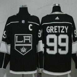 Los Angeles Kings #99 Wayne Gretzky Musta With C Patch 2017-2018 Jääkiekko Ommeltu NHL Paita – Miesten