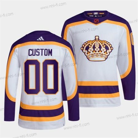 Los Angeles Kings Räätälöidyt Valkoinen 2022 Käänteinen Retro Ommeltu Paita – Miesten