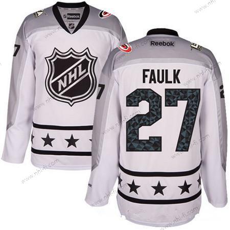 Metropolitan Division Carolina Hurricanes #27 Justin Faulk Reebok Valkoinen 2017 NHL All-Star Ommeltu Jääkiekko Paita – Miesten