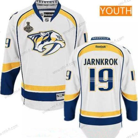 Miesten Nashville Predators #19 Calle Jarnkrok Valkoinen 2017 Stanley Cup Finals Patch Ommeltu NHL Reebok Jääkiekko Paita – Nuoret