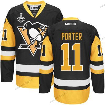 Miesten Pittsburgh Penguins #11 Kevin Porter Musta With Kulta 2017 Stanley Cup NHL Finals Patch Paita – Nuoret