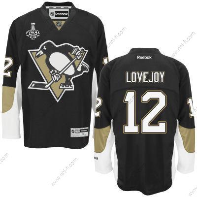 Miesten Pittsburgh Penguins #12 Ben Lovejoy Musta Kotiottelu 2017 Stanley Cup NHL Finals Patch Paita – Nuoret