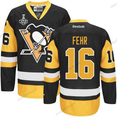 Miesten Pittsburgh Penguins #16 Eric Fehr Musta With Kulta 2017 Stanley Cup NHL Finals Patch Paita – Nuoret