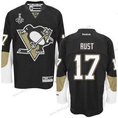 Miesten Pittsburgh Penguins #17 Bryan Rust Musta Kotiottelu 2017 Stanley Cup NHL Finals Patch Paita – Nuoret