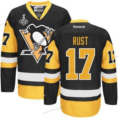 Miesten Pittsburgh Penguins #17 Bryan Rust Musta With Kulta 2017 Stanley Cup NHL Finals Patch Paita – Nuoret