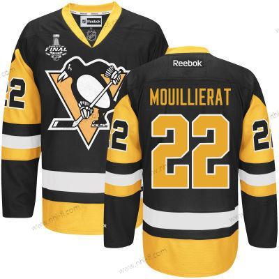 Miesten Pittsburgh Penguins #22 Kael Mouillierat Musta With Kulta 2017 Stanley Cup NHL Finals Patch Paita – Nuoret