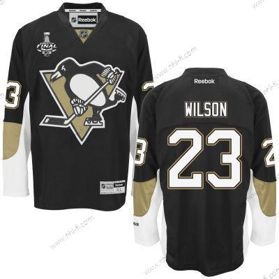 Miesten Pittsburgh Penguins #23 Scott Wilson Musta Kotiottelu 2017 Stanley Cup NHL Finals Patch Paita – Nuoret