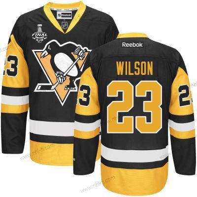 Miesten Pittsburgh Penguins #23 Scott Wilson Musta With Kulta 2017 Stanley Cup NHL Finals Patch Paita – Nuoret