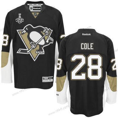 Miesten Pittsburgh Penguins #28 Ian Cole Musta Kotiottelu 2017 Stanley Cup NHL Finals Patch Paita – Nuoret