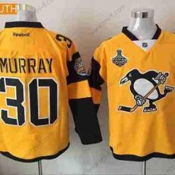 Miesten Pittsburgh Penguins #30 Matt Murray Keltainen Stadium Series 2017 Stanley Cup Finals Patch Ommeltu NHL Reebok Jääkiekko Paita – Nuoret