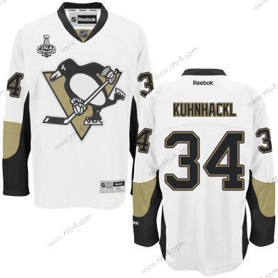 Miesten Pittsburgh Penguins #34 Tom Kuhnhackl Valkoinen Kolmas 2017 Stanley Cup NHL Finals Patch Paita – Nuoret