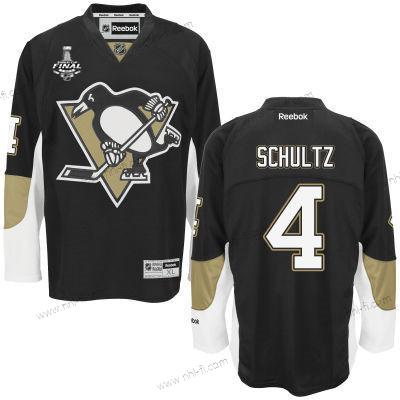 Miesten Pittsburgh Penguins #4 Justin Schultz Musta Kotiottelu 2017 Stanley Cup NHL Finals Patch Paita – Nuoret