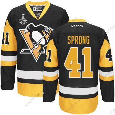 Miesten Pittsburgh Penguins #41 Daniel Sprong Musta With Kulta 2017 Stanley Cup NHL Finals Patch Paita – Nuoret