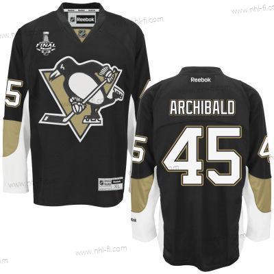 Miesten Pittsburgh Penguins #45 Josh Archibald Musta Kotiottelu 2017 Stanley Cup NHL Finals Patch Paita – Nuoret