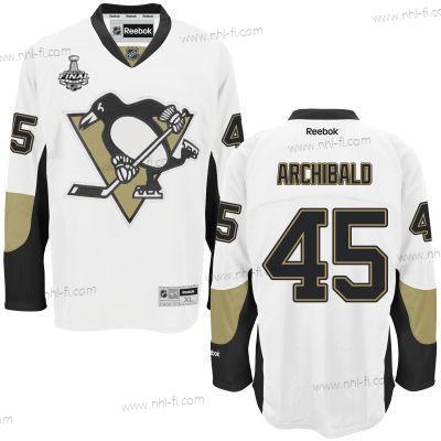 Miesten Pittsburgh Penguins #45 Josh Archibald Valkoinen Kolmas 2017 Stanley Cup NHL Finals Patch Paita – Nuoret