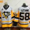 Miesten Pittsburgh Penguins #58 Kris Letang Valkoinen Vieras 2017 Stanley Cup Finals Patch Ommeltu NHL Reebok Jääkiekko Paita – Nuoret