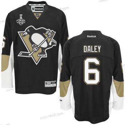 Miesten Pittsburgh Penguins #6 Trevor Daley Musta Kotiottelu 2017 Stanley Cup NHL Finals Patch Paita – Nuoret