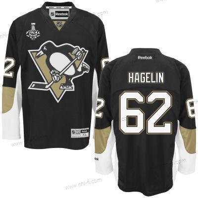 Miesten Pittsburgh Penguins #62 Carl Hagelin Musta Kotiottelu 2017 Stanley Cup NHL Finals Patch Paita – Nuoret