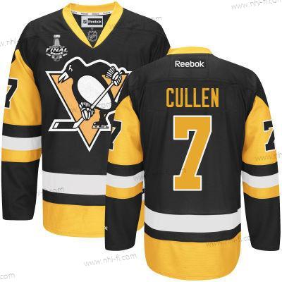 Miesten Pittsburgh Penguins #7 Matt Cullen Musta With Kulta 2017 Stanley Cup NHL Finals Patch Paita – Nuoret