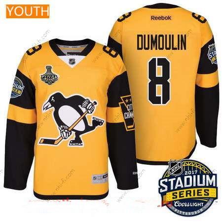 Miesten Pittsburgh Penguins #8 Brian Dumoulin Keltainen Stadium Series 2017 Stanley Cup Finals Patch Ommeltu NHL Reebok Jääkiekko Paita – Nuoret