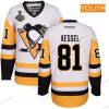 Miesten Pittsburgh Penguins #81 Phil Kessel Valkoinen Vieras 2017 Stanley Cup Finals Patch Ommeltu NHL Reebok Jääkiekko Paita – Nuoret