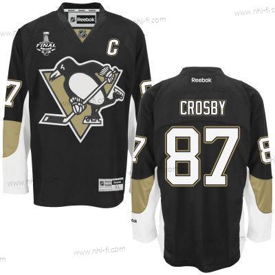 Miesten Pittsburgh Penguins #87 Sidney Crosby Musta Kotiottelu 2017 Stanley Cup NHL Finals C Patch Paita – Nuoret