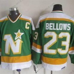 Minnesota North Dallas Stars #23 Brian Bellows 1978-79 Vihreä CCM Vintage Paita – Miesten