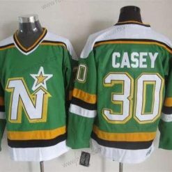 Minnesota North Dallas Stars #30 Jon Casey 1988-89 Vihreä CCM Vintage Paita – Miesten