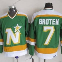 Minnesota North Dallas Stars #7 Neal Broten 1978-79 Vihreä CCM Vintage Paita – Miesten