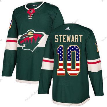 Minnesota Wild #10 Chris Stewart Vihreä Kotiottelu Aito USA Flag Ommeltu NHL Paita – Nuoret