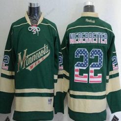 Minnesota Wild #22 Nino Niederreiter Reebok Vihreä Vaihtopaita NHL USA Flag Paita – Miesten