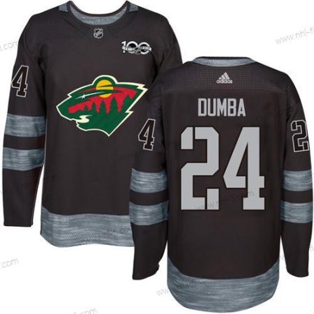 Minnesota Wild #24 Matt Dumba Musta 1917-2017 100th Vuosipäivä Ommeltu NHL Paita – Miesten