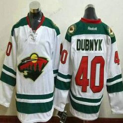 Minnesota Wild #40 Devan Dubnyk Reebok Valkoinen Kolmas Premier Paita – Miesten