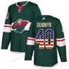 Minnesota Wild #40 Devan Dubnyk Vihreä Kotiottelu Aito USA Flag Ommeltu NHL Paita – Nuoret