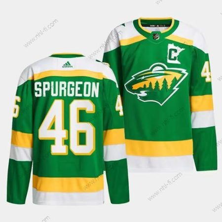 Minnesota Wild #46 Jared Spurgeon Vihreä 2023-24 Ommeltu Paita – Miesten