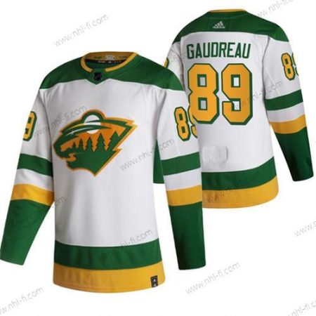 Minnesota Wild #89 Frederick Gaudreau Valkoinen Ommeltu Paita – Miesten