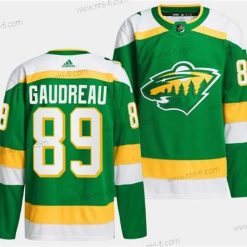 Minnesota Wild #89 Frederick Gaudreau Vihreä 2023-24 Ommeltu Paita – Miesten