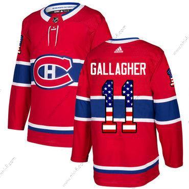 Montreal Canadiens #11 Brendan Gallagher Punainen Kotiottelu Aito USA Flag Ommeltu NHL Paita – Nuoret