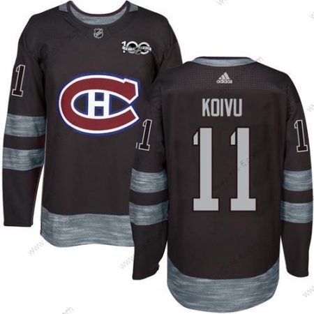 Montreal Canadiens #11 Saku Koivu Musta 1917-2017 100th Vuosipäivä Ommeltu NHL Paita – Miesten