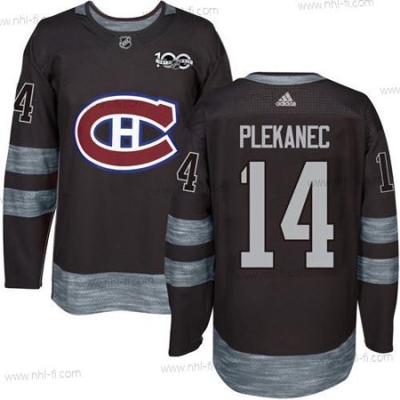 Montreal Canadiens #14 Tomas Plekanec Musta 1917-2017 100th Vuosipäivä Ommeltu NHL Paita – Miesten