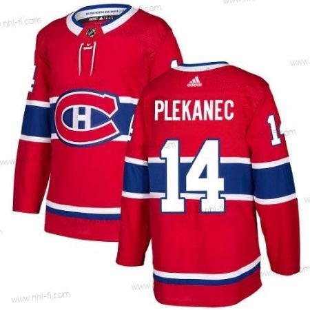 Montreal Canadiens #14 Tomas Plekanec Punainen Kotiottelu Aito Ommeltu NHL Paita – Nuoret