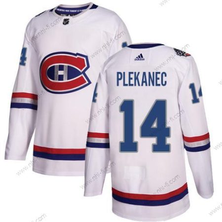 Montreal Canadiens #14 Tomas Plekanec Valkoinen Aito 1917-2017 100th Klassinen Ommeltu NHL Paita – Nuoret