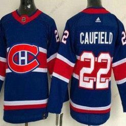 Montreal Canadiens #22 Cole Caufield Sininen 2021 Käänteinen Retro Aito Paita – Nuoret