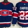 Montreal Canadiens #22 Cole Caufield Sininen 2021 Käänteinen Retro Ommeltu NHL Paita – Miesten