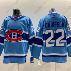 Montreal Canadiens #22 Cole Caufield Sininen 2022-23 Käänteinen Retro Ommeltu Paita – Miesten